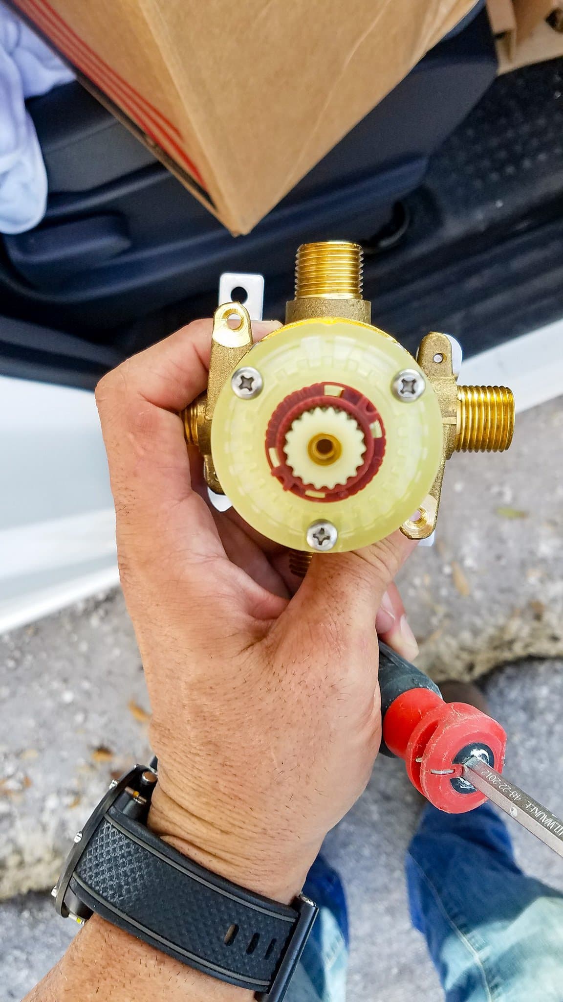 Plumbing equipment on a job site